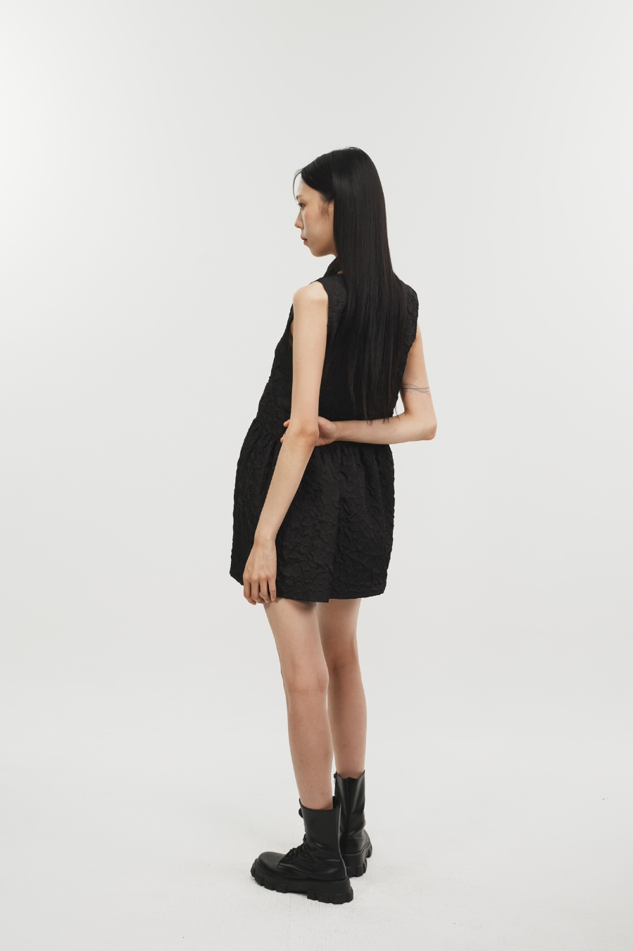 SHIRRING RAINDROP DRESS