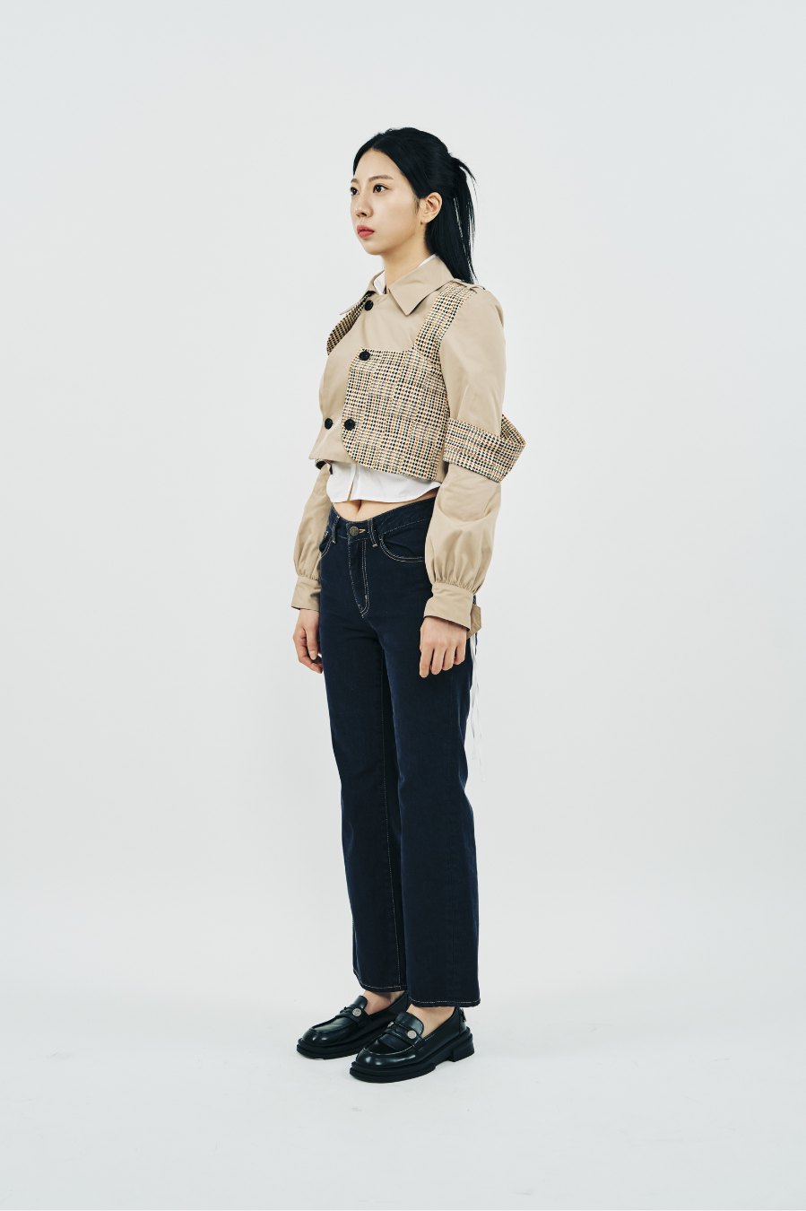 TRENCH CHECK SHORT JACKET