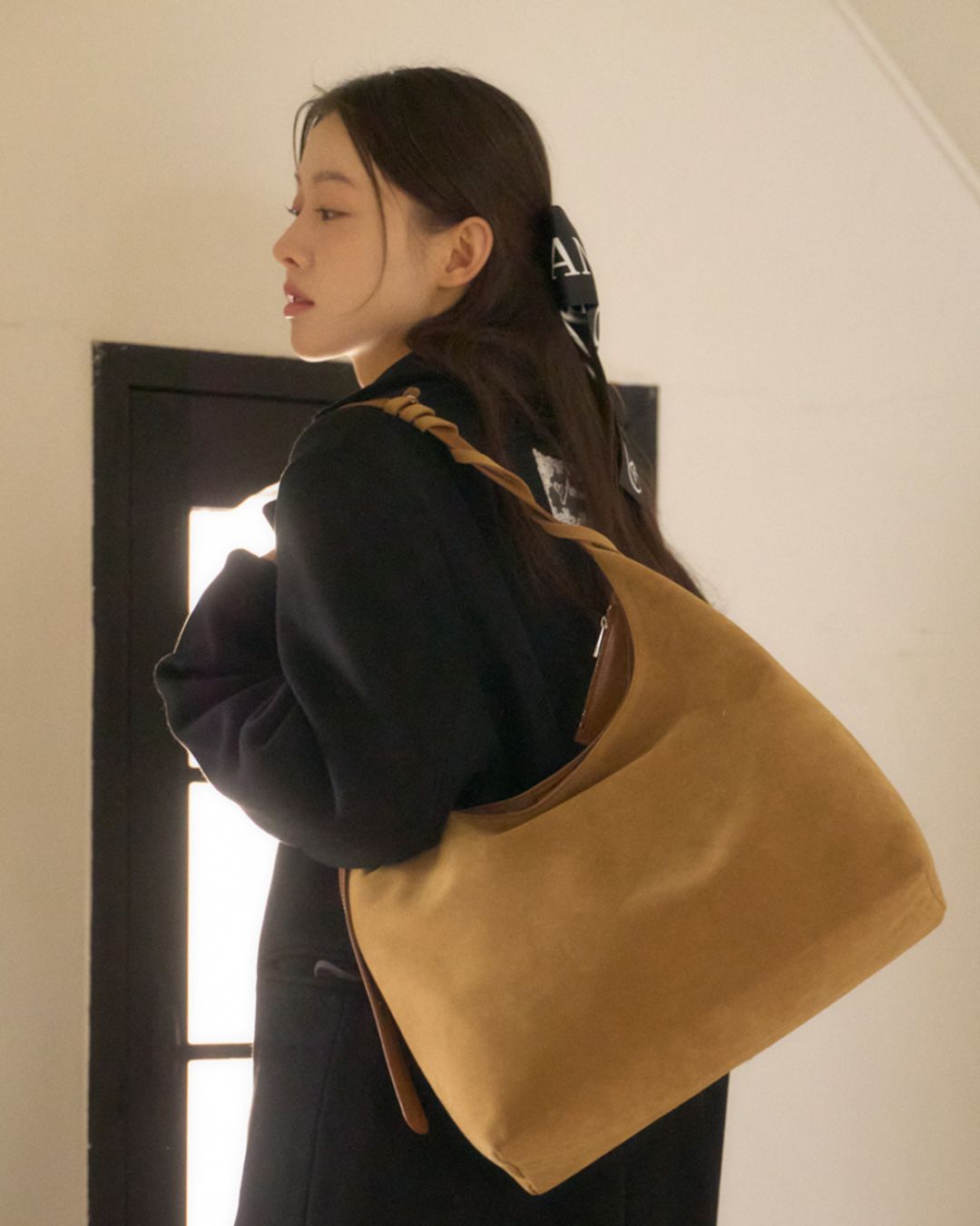 ANC SUEDE HOBO BAG & CARD WALLET SET