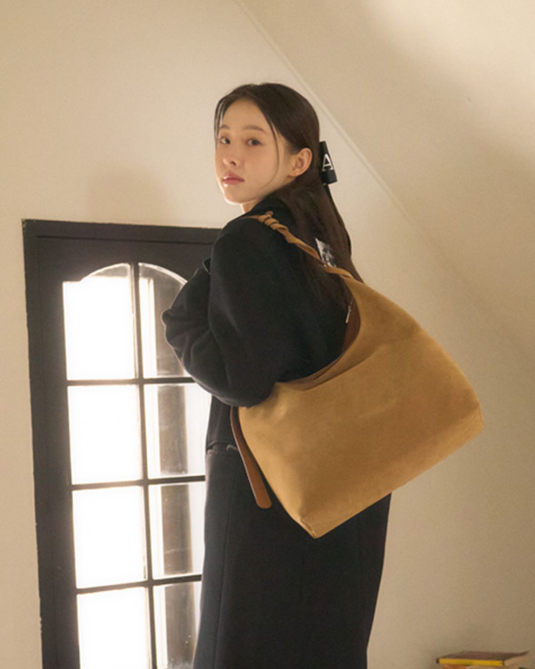 ANC SUEDE HOBO BAG & CARD WALLET SET