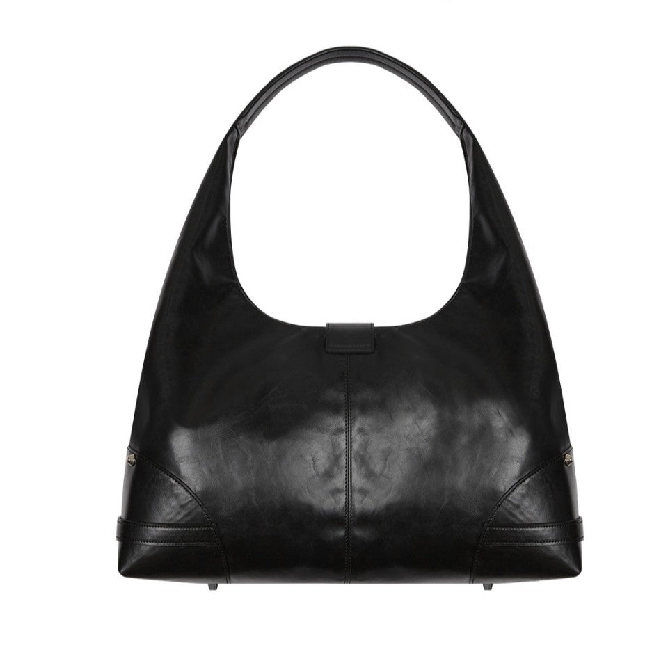 Black Moto Hobo Bag