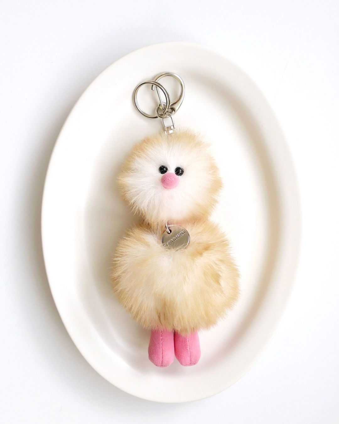 【予約販売】Mini Bird Keyring - マシュマロ Marshmallow -