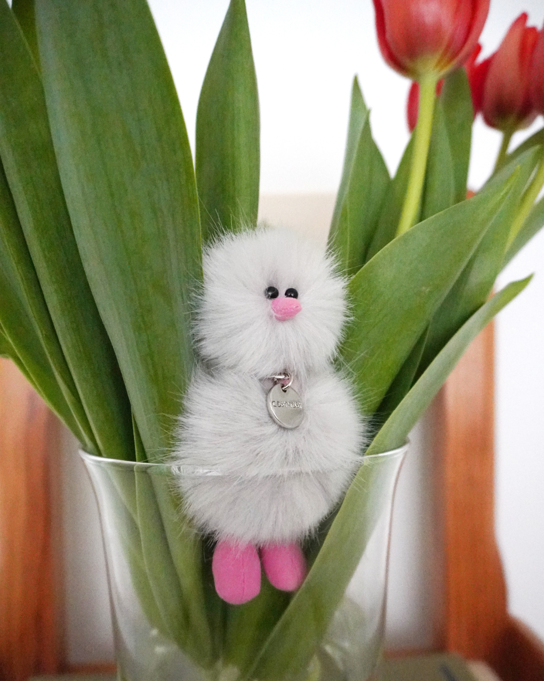 【予約販売】Mini Bird Keyring - ライトグレー Light gray -