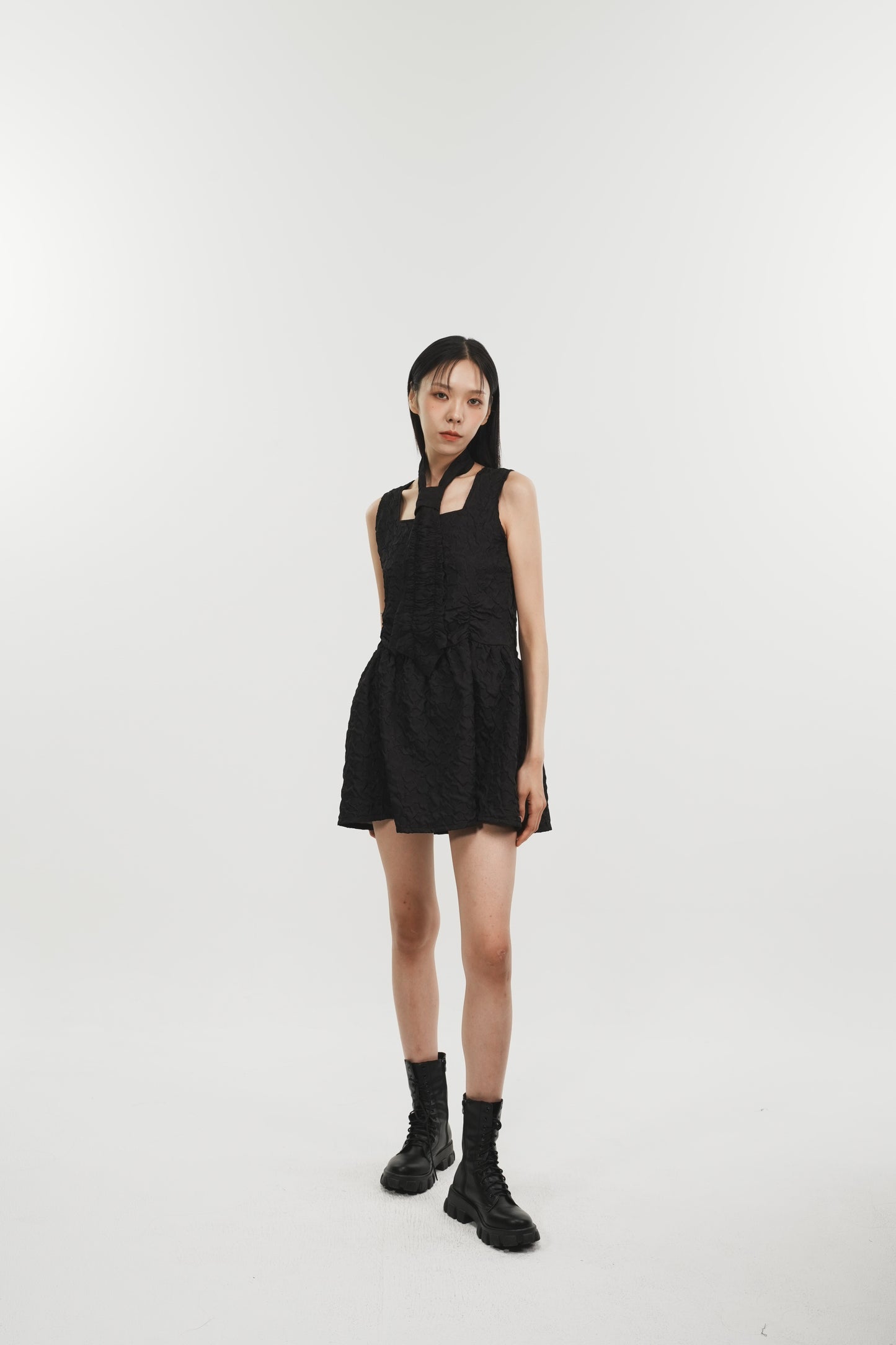 《PHENOMENON SEEPER》SHIRRING RAINDROP DRESS