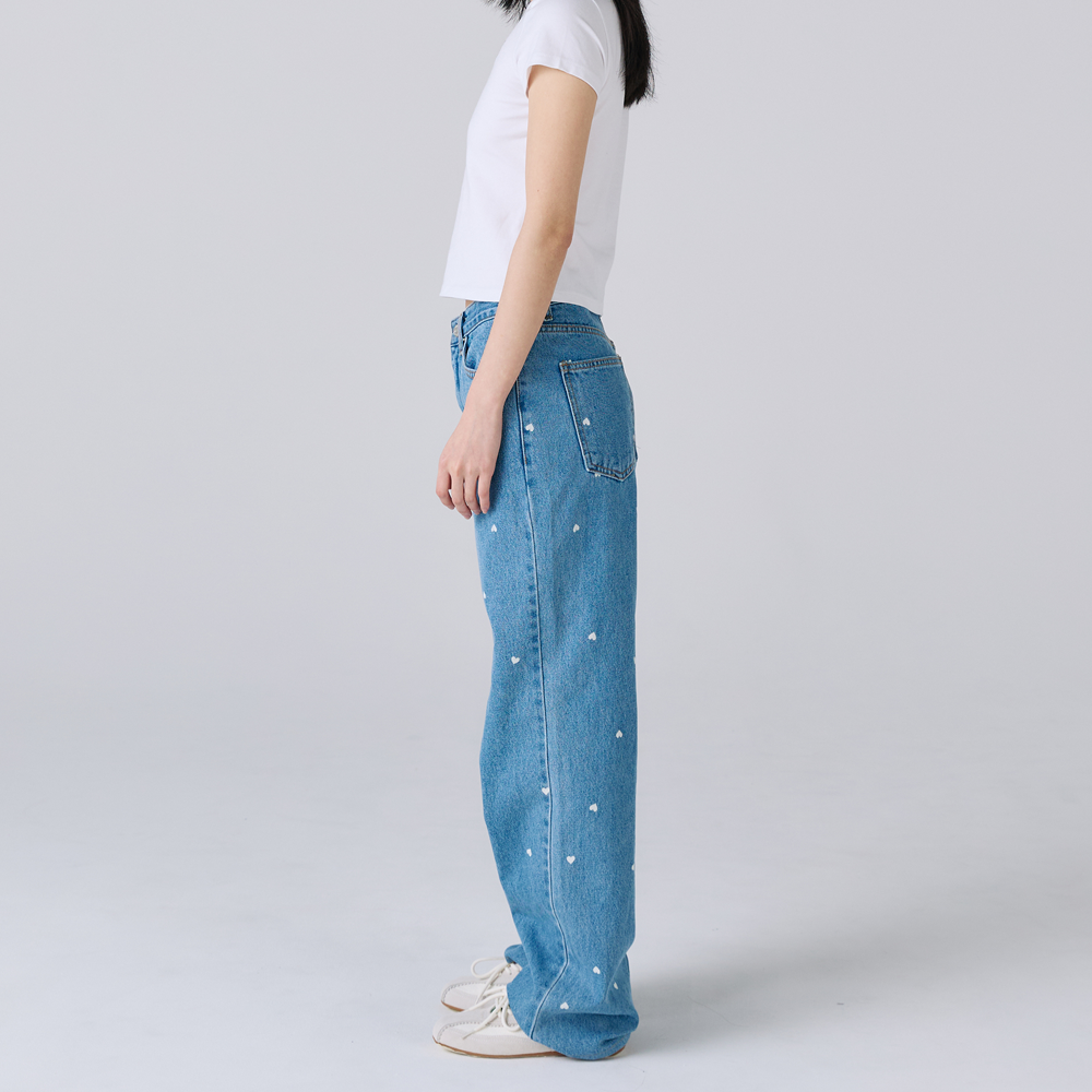 Heart Bleach Jeans