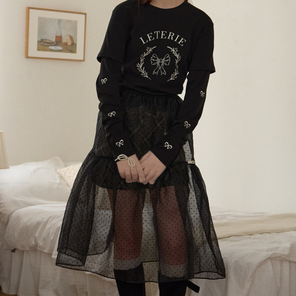 LR DOT SEE-THROUGH LAYERD SKIRT
