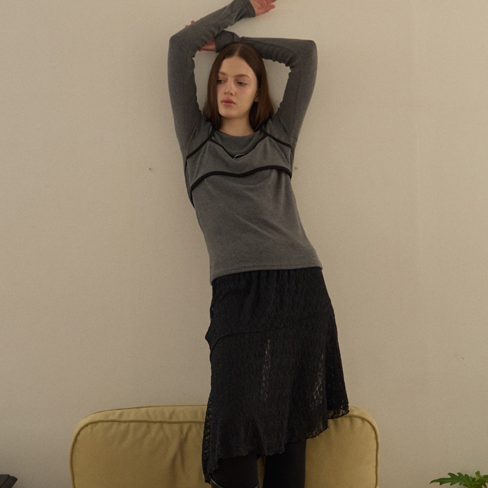 《Leterie》LR LACE LAYERED SKIRT