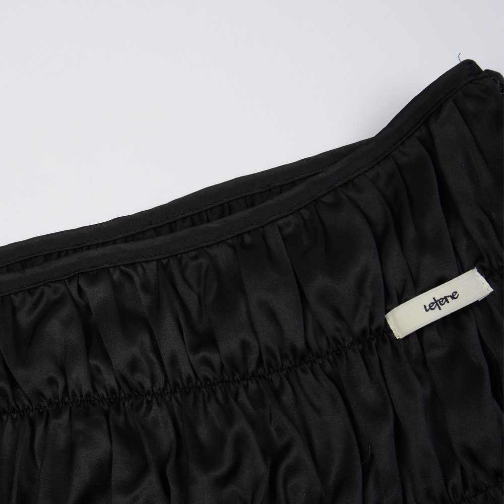 LR SHIRRING MIDI SKIRT