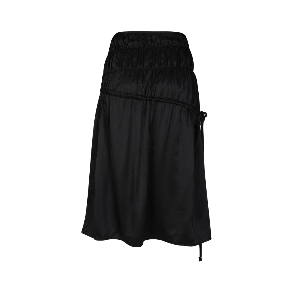 LR SHIRRING MIDI SKIRT