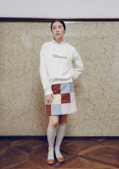 Mused Patchwork Corduroy Skirt