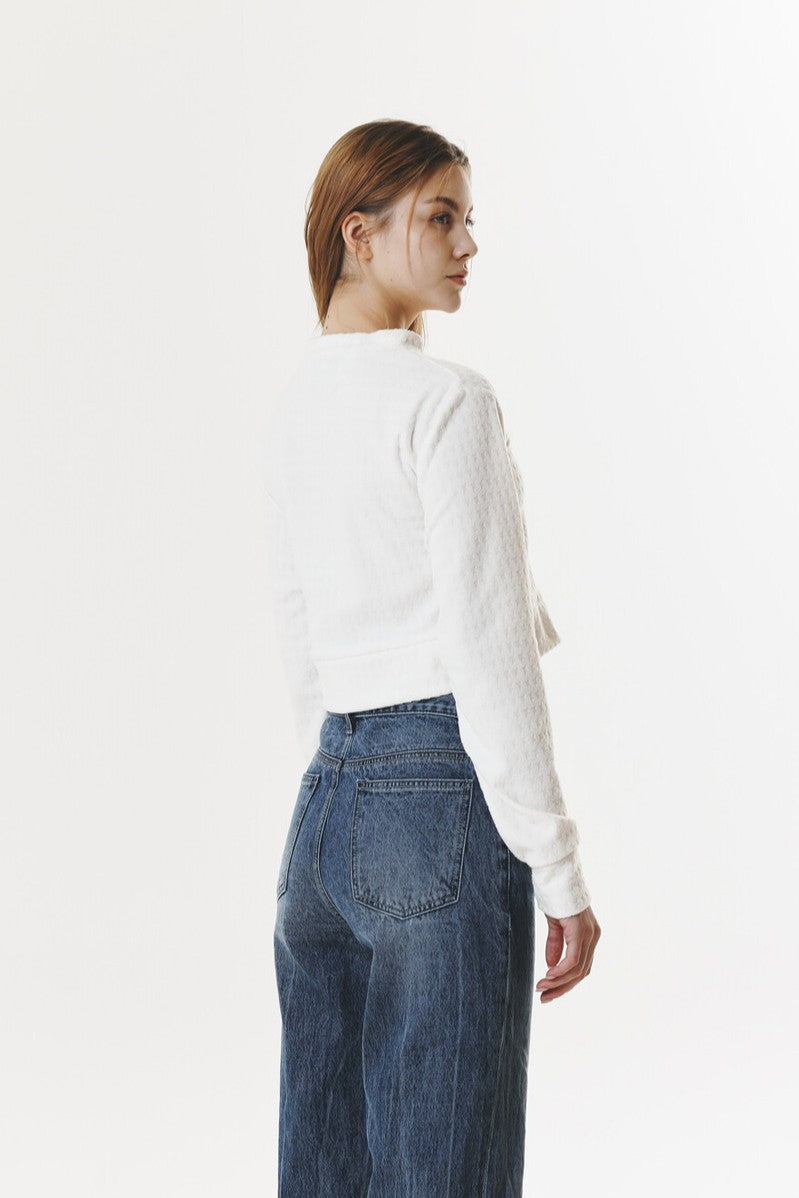 POLAR FLEECE LOGO CROP T-SHIRT