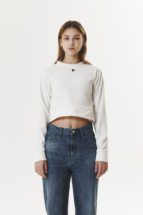 POLAR FLEECE LOGO CROP T-SHIRT