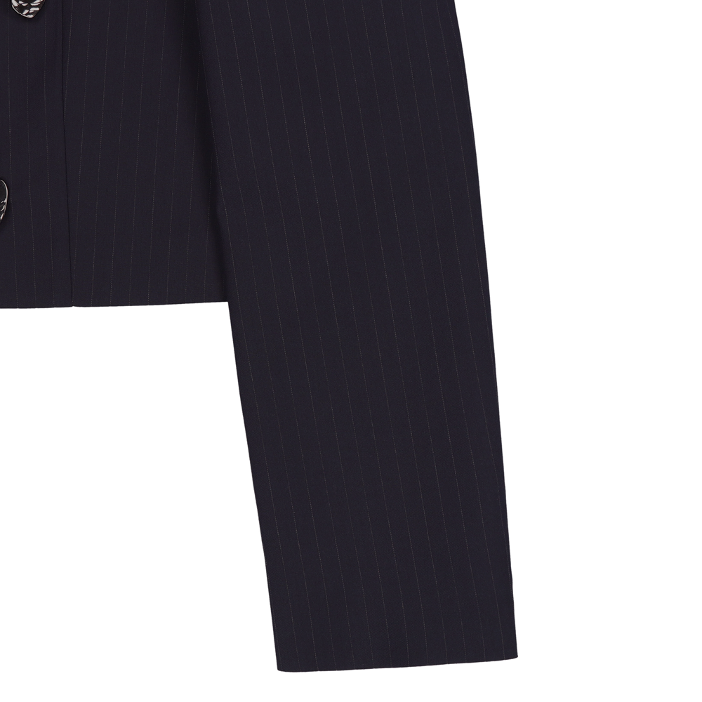 TAILOR SEMI CROP STRIPE JACKET