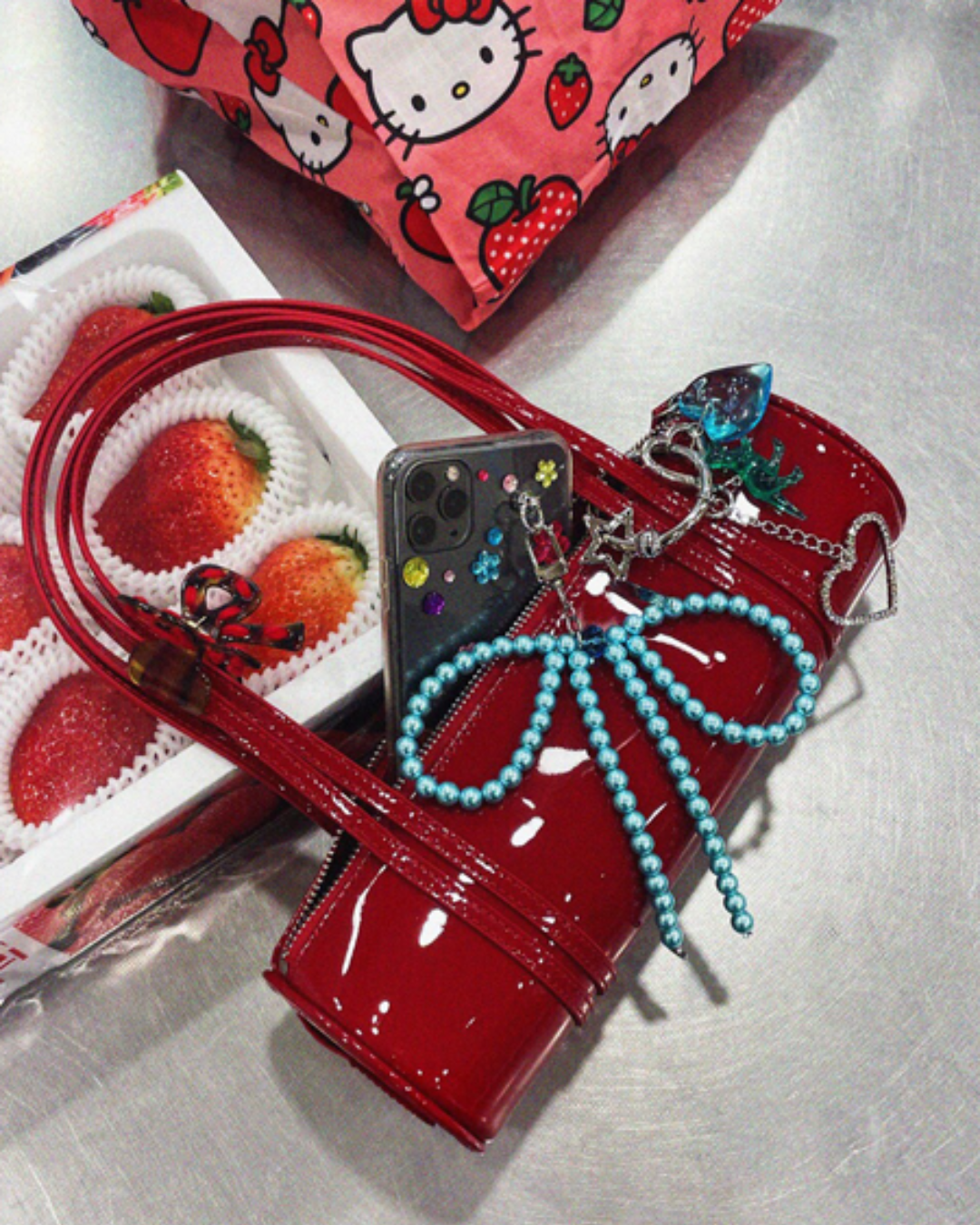 Color ribbon keyring