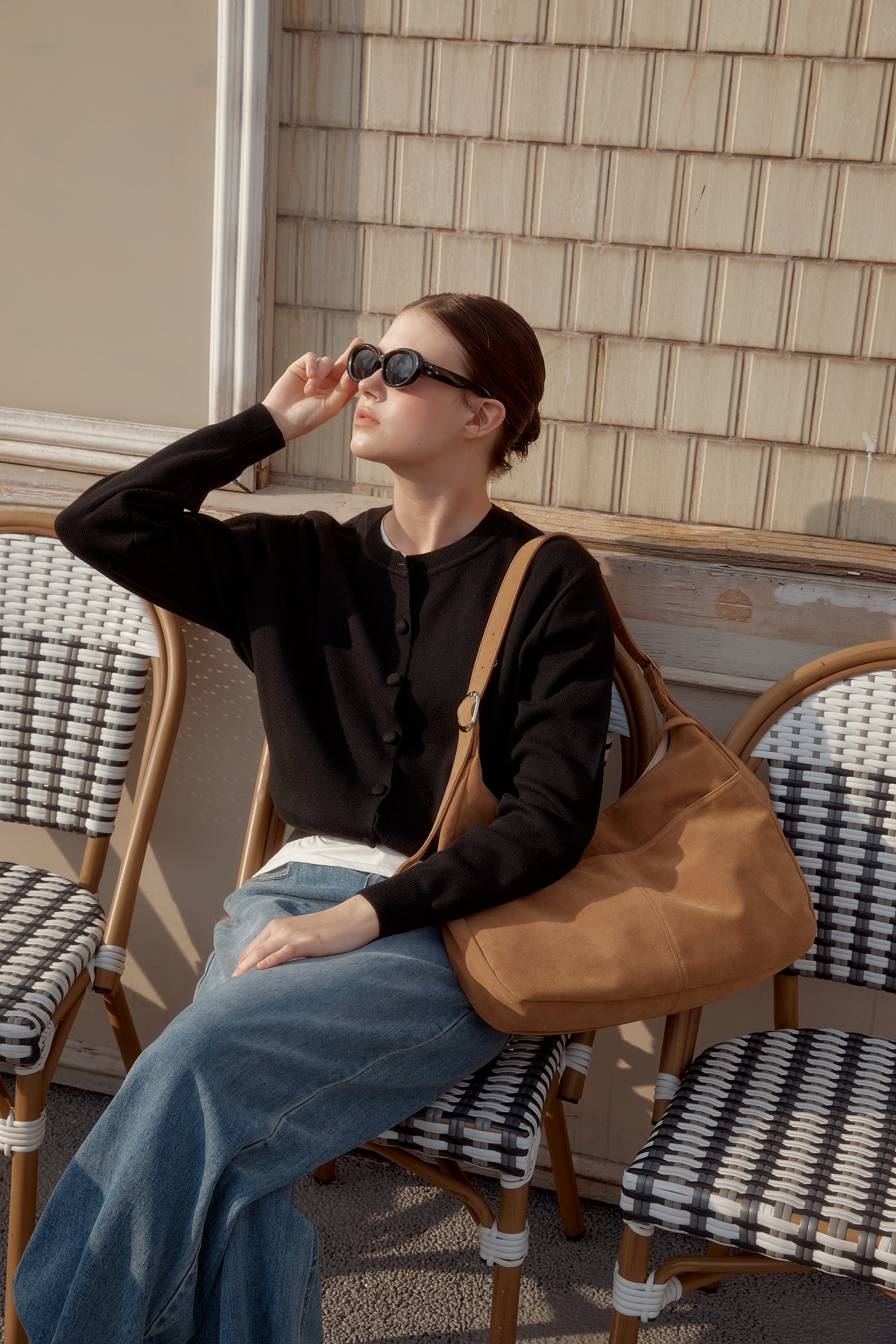 ANC SUEDE HOBO BAG & CARD WALLET SET