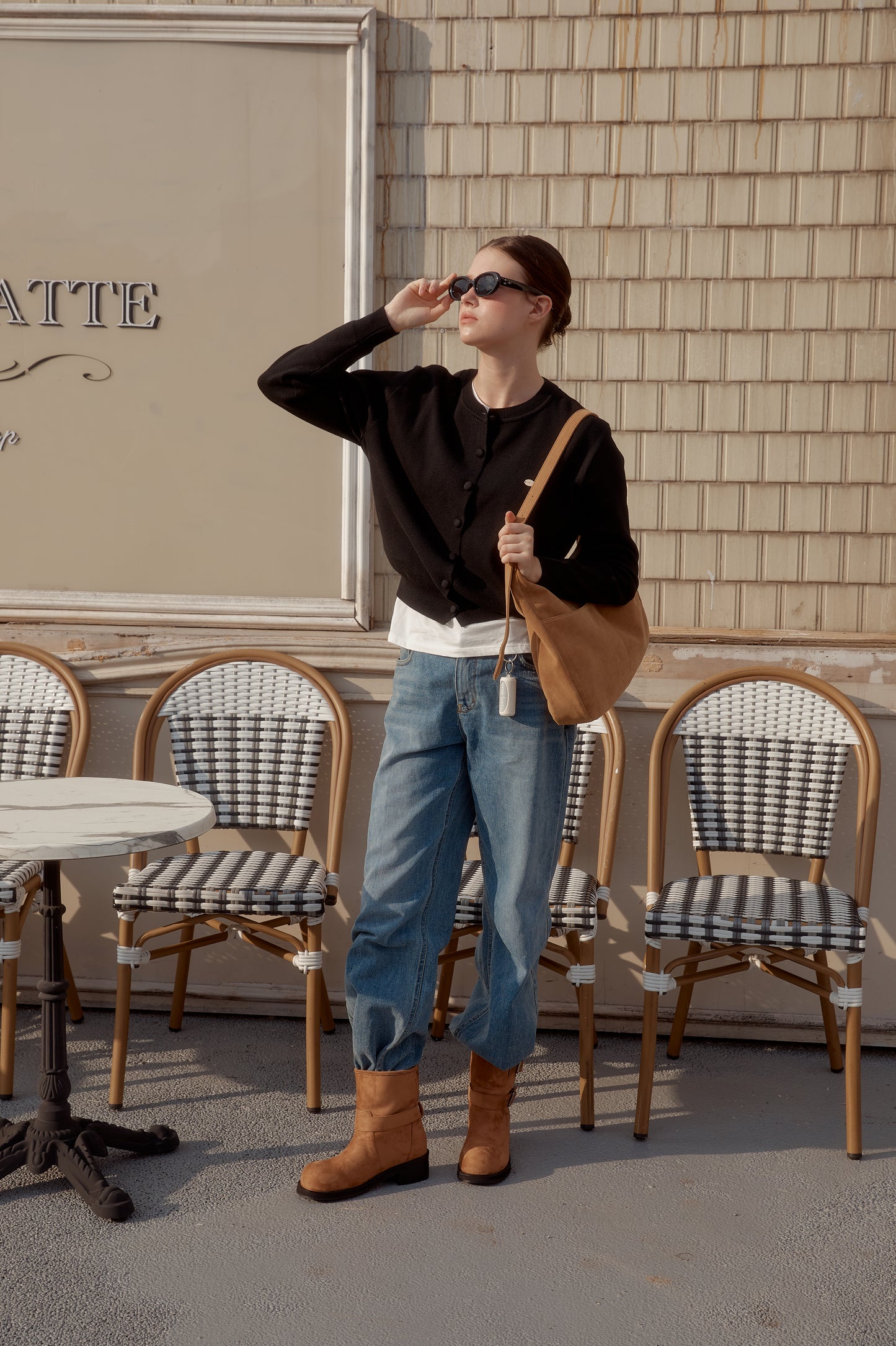 ANC SUEDE HOBO BAG & CARD WALLET SET