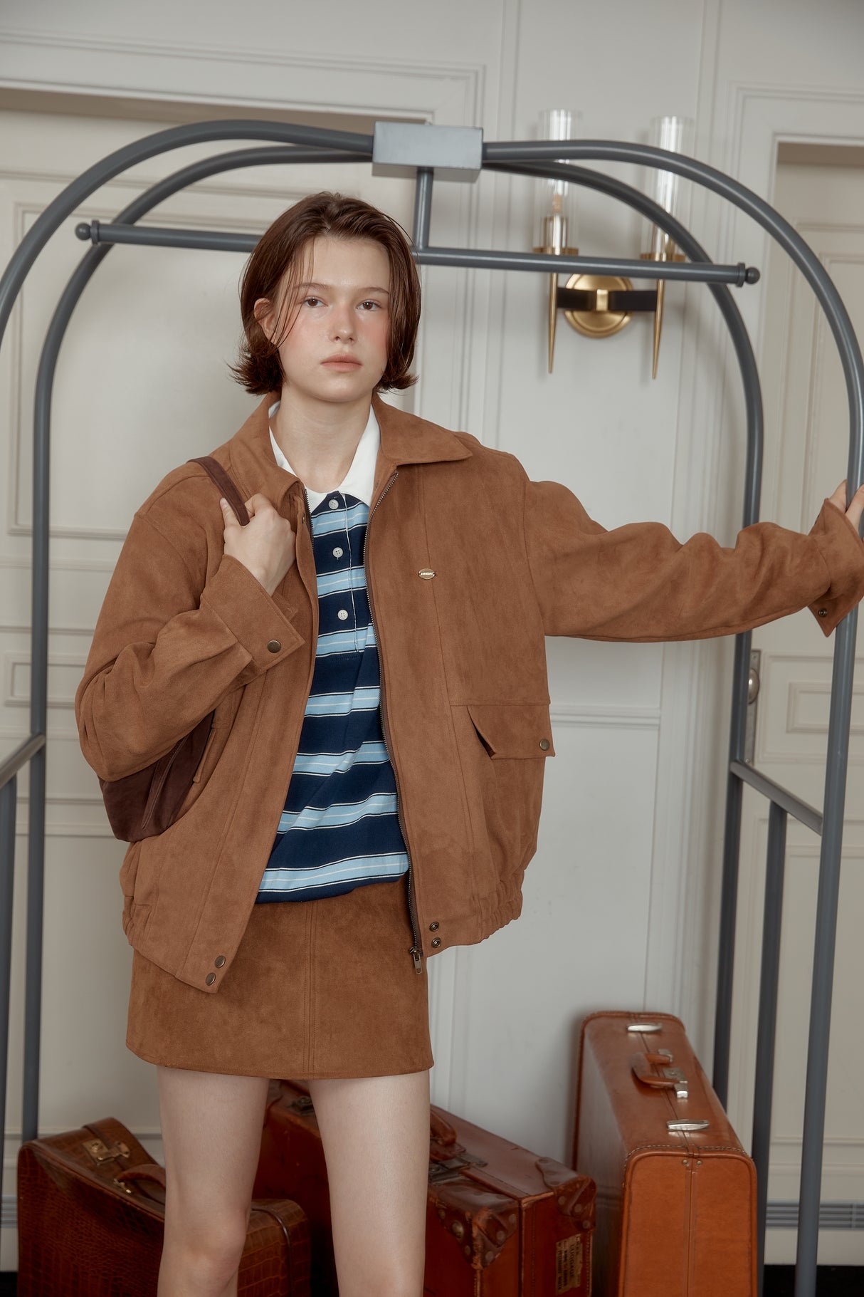 NEW STRIPE STRING RUGBY SWEATSHIRTS - Navy