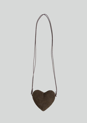 Mused Real Suede Heart Bag