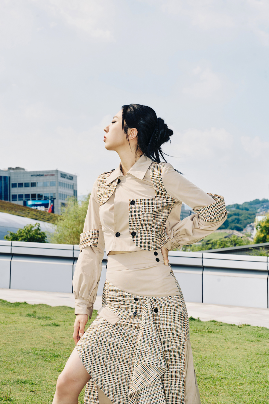 TRENCH CHECK SHORT JACKET