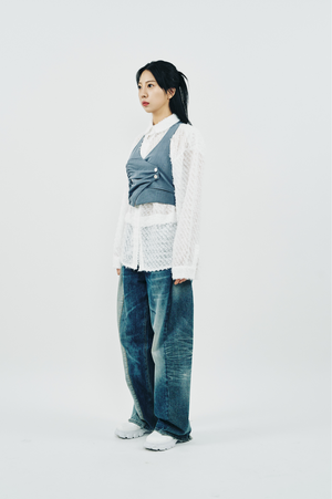 UNBLANCE SHIRRING VEST