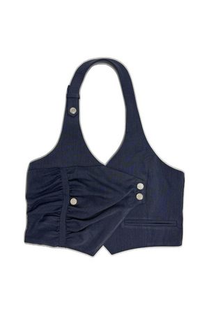 UNBLANCE SHIRRING VEST