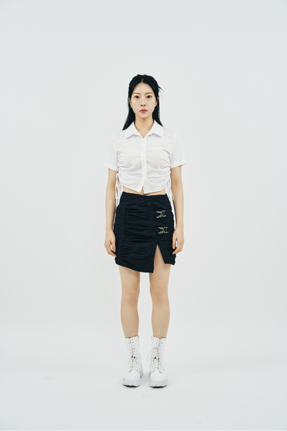 SHIRRING LONG SLEEVE SHIRT