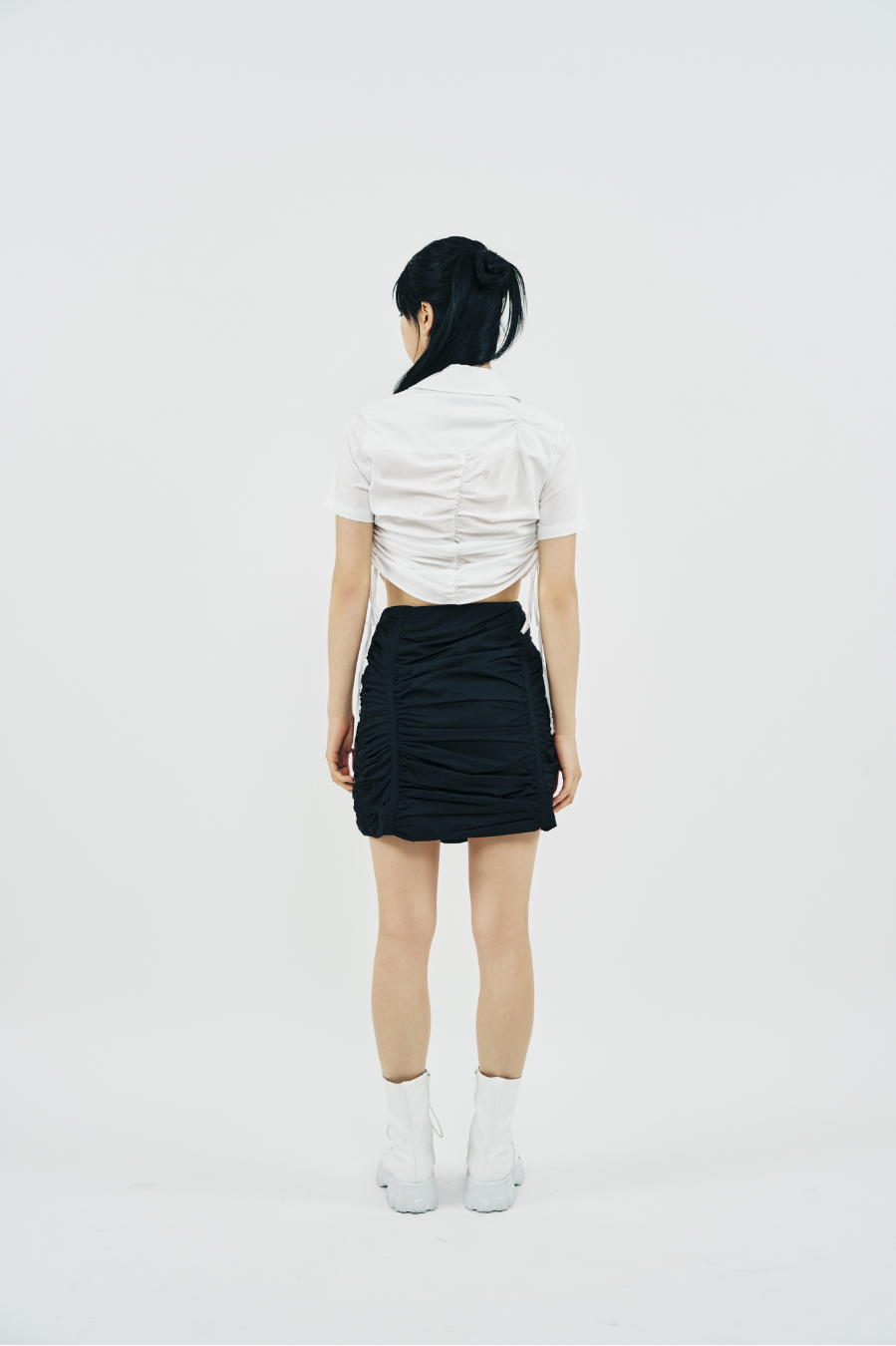 SHIRRING LONG SLEEVE SHIRT