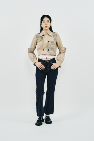 TRENCH CHECK SHORT JACKET
