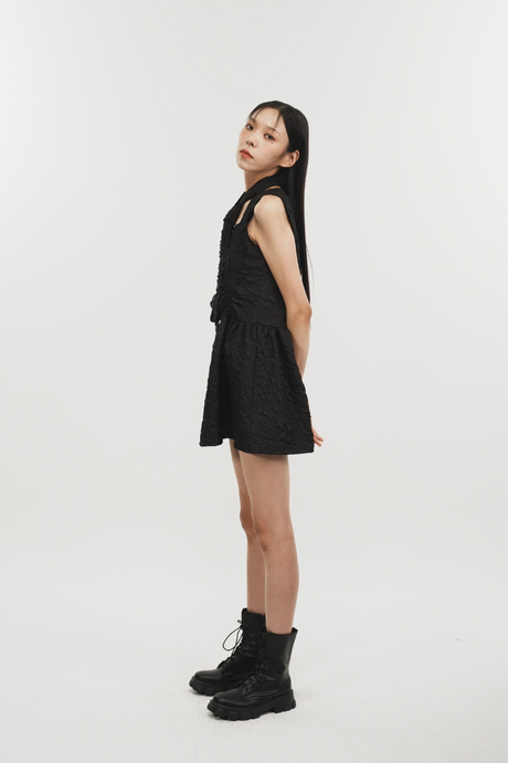 SHIRRING RAINDROP DRESS