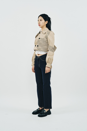 TRENCH CHECK SHORT JACKET