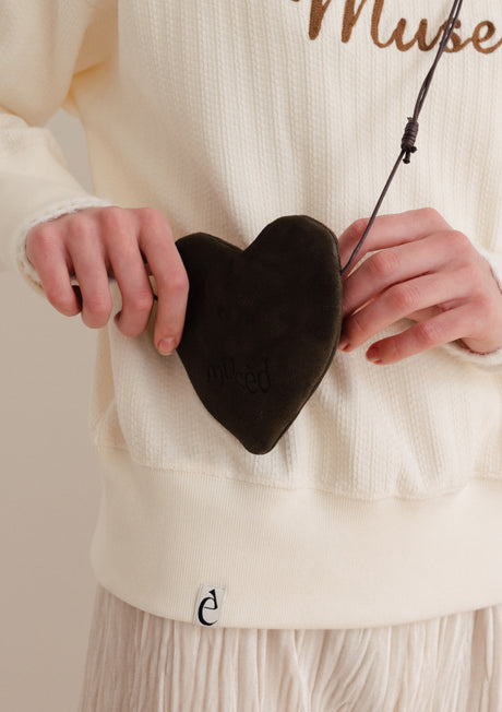 Mused Real Suede Heart Bag
