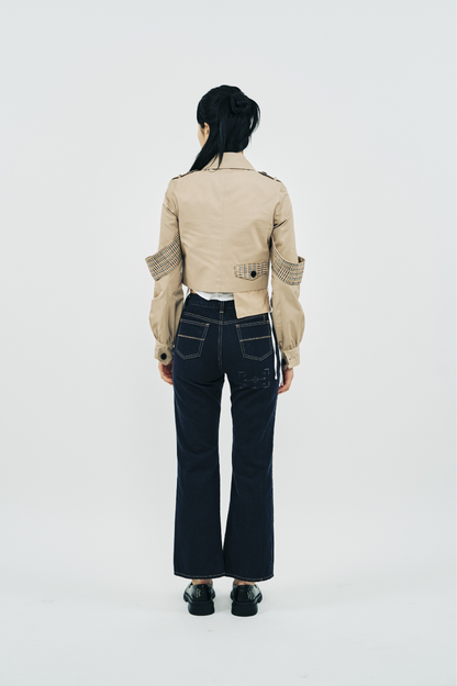 TRENCH CHECK SHORT JACKET