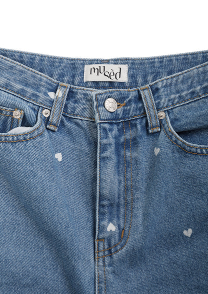 《mused》Heart Bleach Jeans
