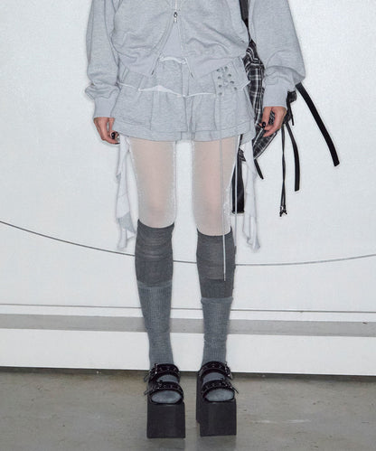 先行予約販売 - 3 Tiered Lace-Up Ruffle Skirt