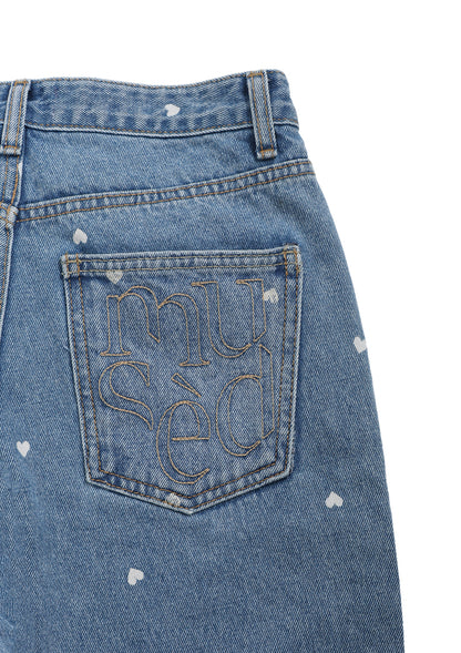 《mused》Heart Bleach Jeans