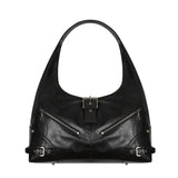 Black Moto Hobo Bag