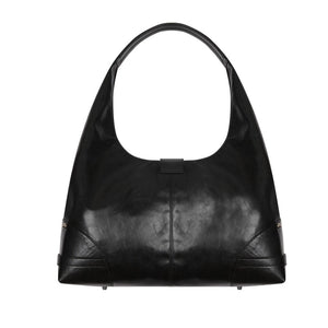 Black Moto Hobo Bag