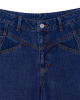 PLEATED WIDE DENIM PANTS