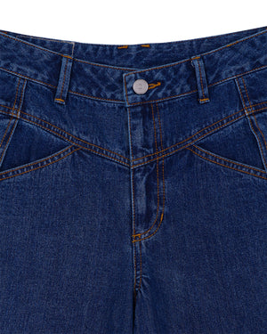 PLEATED WIDE DENIM PANTS