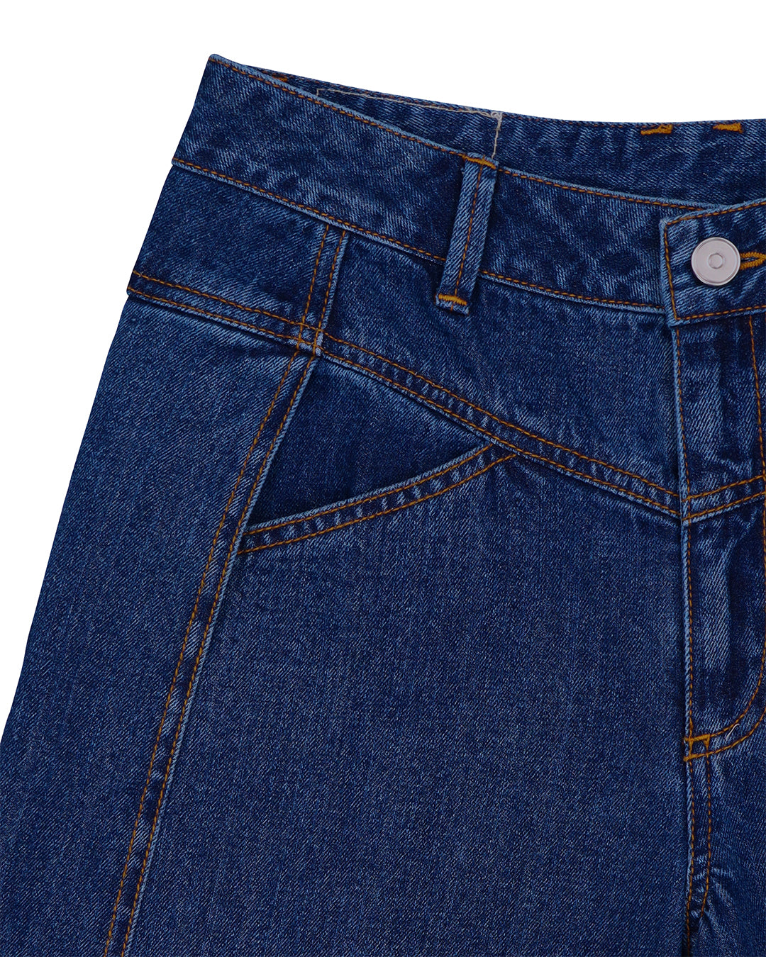 PLEATED WIDE DENIM PANTS