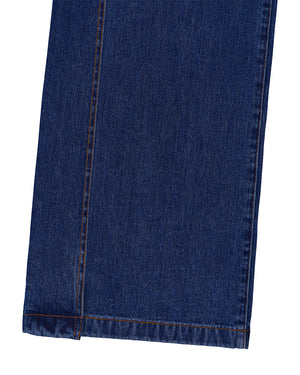 PLEATED WIDE DENIM PANTS