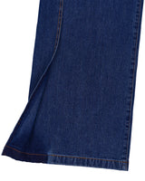 PLEATED WIDE DENIM PANTS