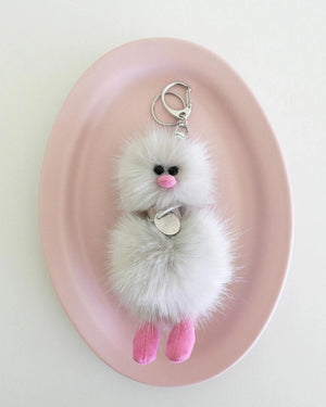 【予約販売】Mini Bird Keyring - ライトグレー Light gray -