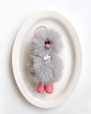 Mini Bird Keyring - ブルーグレー Blue Gray -