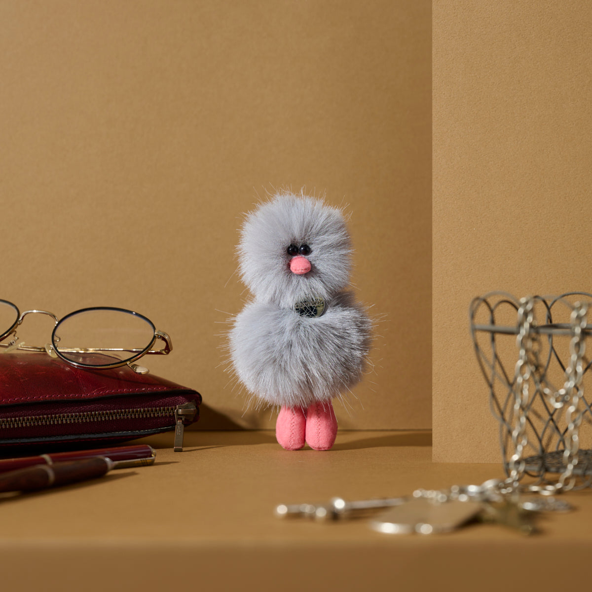 Mini Bird Keyring - ブルーグレー Blue Gray -