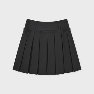 Double Layered Pleats Skirt