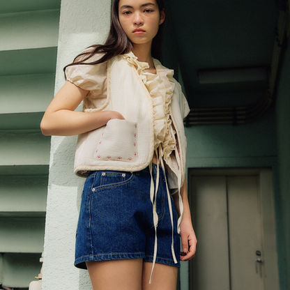 《mused》Emb Denim Shorts