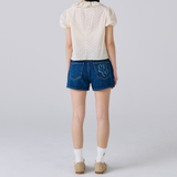 Emb Denim Shorts
