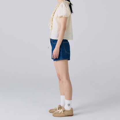 《mused》Emb Denim Shorts