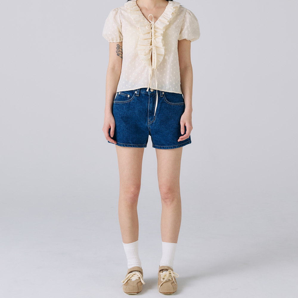 《mused》Emb Denim Shorts